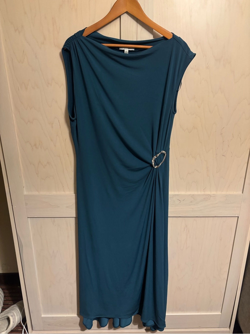 Old Navy Teal Draped Maxi Dress with Decorative Ring